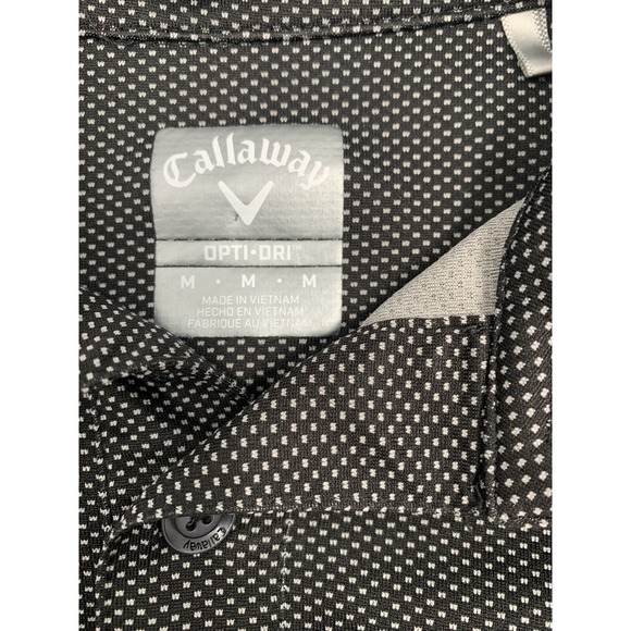 Golf Polo Shirt Callaway Opti Dri Performance Black Shirt Size Medium Mens - Picture 4 of 6